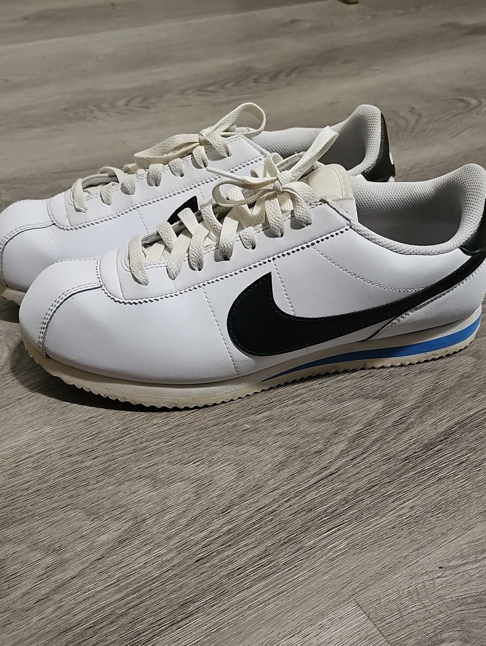 Nike Leather White and Black Cortez